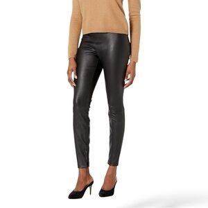Vince Leather Zip Ankle Leggings Black Size M Stretch Skinny Pant